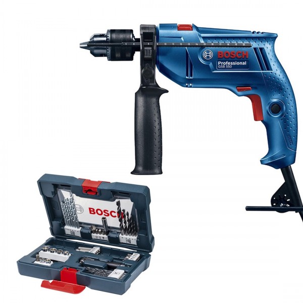 BOSCH PROFESSİONAL GSB 550 DARBELİ MATKAP + 41 PARÇA SET