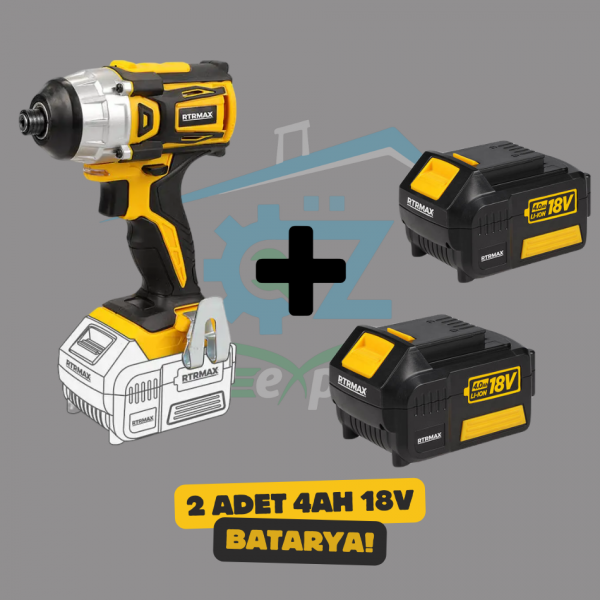 Rtx2022 Şarjlı Darbeli Vidalama Kömürsüz Motor (2 ADET 4AH 18V BATARYA) SET