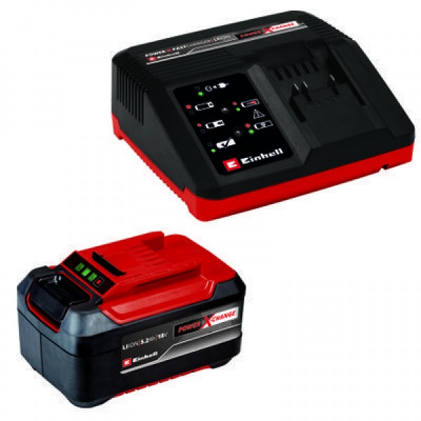 EİNHELL PXC STARTER KİT AKÜ HIZLI ŞARJ 18V 5 A.H+ŞARJ CİHAZI 1260 W