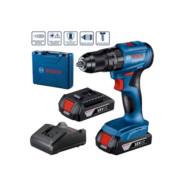 BOSCH GSB 185 Lİ 2 AH 18V ÇİFT AKÜLÜ DARBELİ DELME+ VİDALAMA