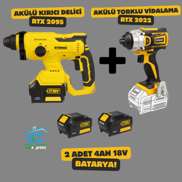 Akülü Kırıcı Delici Ve Toklu Vidalama Set RTX2095 & RTX 2022