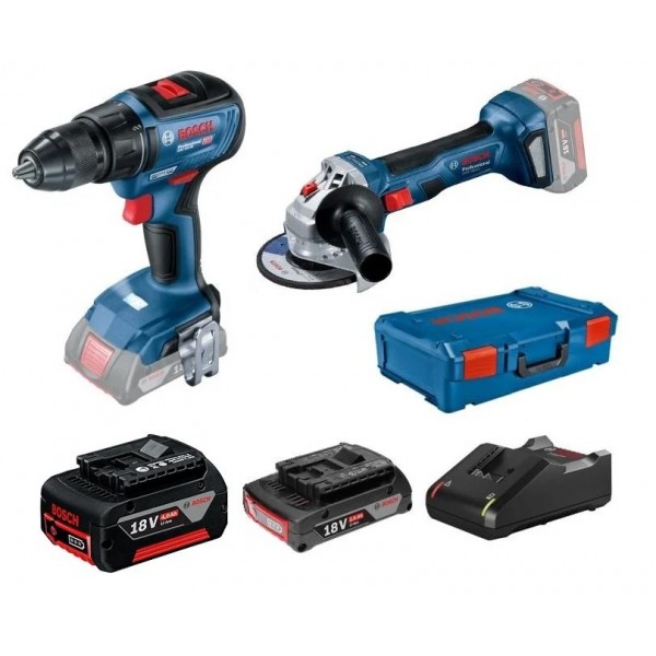 BOSCH GSR 18V-50+GWS 180 Lİ AKÜLÜ TAŞLAMA VE VİDALAMA SET 2 AH+5 AH AKÜ